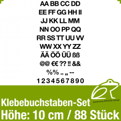 Klebebuchstaben-Set H.10cm 88Stck