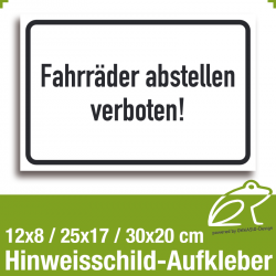 Hinweisschild Aufkleber - 