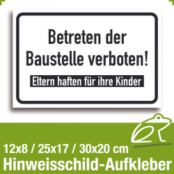 Hinweisschild Aufkleber - 