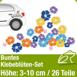 Buntes Klebeblten-Set / 3-10cm / 26 Teile