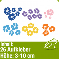 Buntes Klebeblten-Set / 3-10cm / 26 Teile