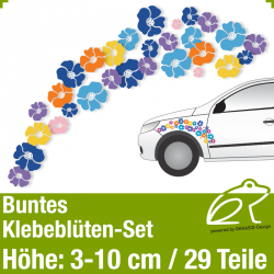 Buntes Klebeblten-Set / 3-10cm / 29 Teile