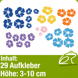 Buntes Klebeblten-Set / 3-10cm / 29 Teile