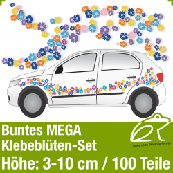 Buntes Klebeblten MEGA-Set / 3-10cm / 100 Teile