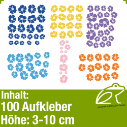 Buntes Klebeblten MEGA-Set / 3-10cm / 100 Teile