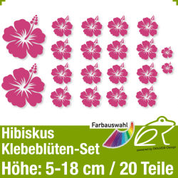 Hibiskus Klebeblüten Set 1 / 5-18cm / 20 Teile