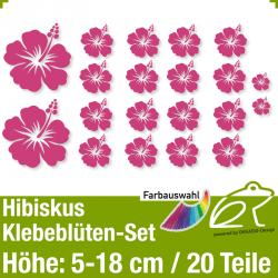 Hibiskus Klebeblten Set 1 / 5-18cm / 20 Teile