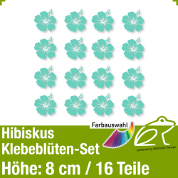 Hibiskus Klebeblten Set 2 / 8cm / 16 Teile