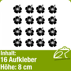 Hibiskus Klebeblten Set 2 / 8cm / 16 Teile