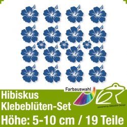 Hibiskus Klebeblten Set 4 / 5-10cm / 19 Teile