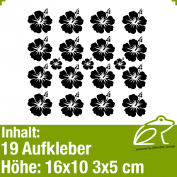 Hibiskus Klebeblten Set 4 / 5-10cm / 19 Teile