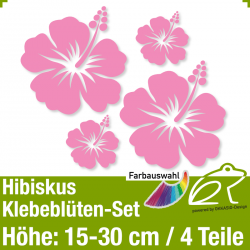 Hibiskus Klebeblten Set 7 / 15-30cm / 4 Teile