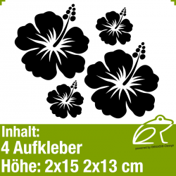 Hibiskus Klebeblten Set 7 / 15-30cm / 4 Teile