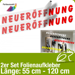 Aufkleber NEUERÖFFNUNG 2er-Set / 55 bis 120 cm