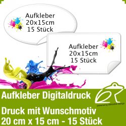 Aufkleber - 20cm x 15cm 15 Stk.