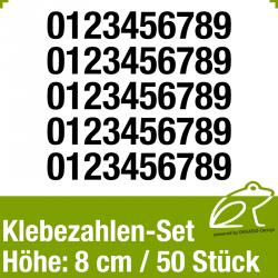 Klebezahlen-Set H.8cm 50Stück