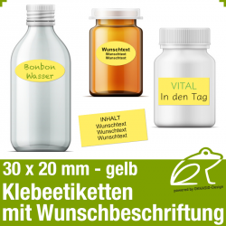 Klebeetiketten gelb - 30 x 20 mm