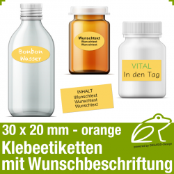 Klebeetiketten orange - 30 x 20 mm