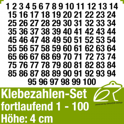 Klebezahlen-Set fortlaufend 1-100 H.4cm