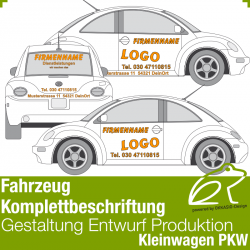 Autobeschriftung komplett - Kleinwagen / PKW
