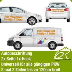 - Autobeschriftung Set - 3 mal 2 Zeilen