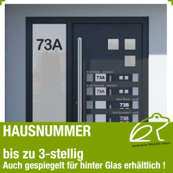 Hausnummer bis zu 3 Stellen Hhe bis 18 cm