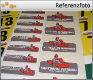 Aufkleberdruck für die Kartbahn Wernau