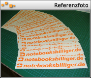 Folienaufkleber / Klebebuchstaben / Domainaufkleber für die Firma notebooksbilliger.de